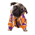 Purple And Orange Spider Tie Dye Print Dog Zip Up Hoodie