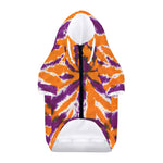 Purple And Orange Spider Tie Dye Print Dog Zip Up Hoodie