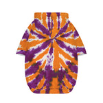 Purple And Orange Spider Tie Dye Print Dog Zip Up Hoodie