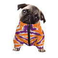 Purple And Orange Spider Tie Dye Print Dog Zip Up Jacket