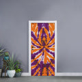Purple And Orange Spider Tie Dye Print Door Sticker