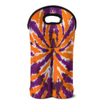 Purple And Orange Spider Tie Dye Print Double Neoprene Wine Tote
