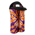 Purple And Orange Spider Tie Dye Print Double Neoprene Wine Tote
