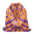 Purple And Orange Spider Tie Dye Print Drawstring Bag