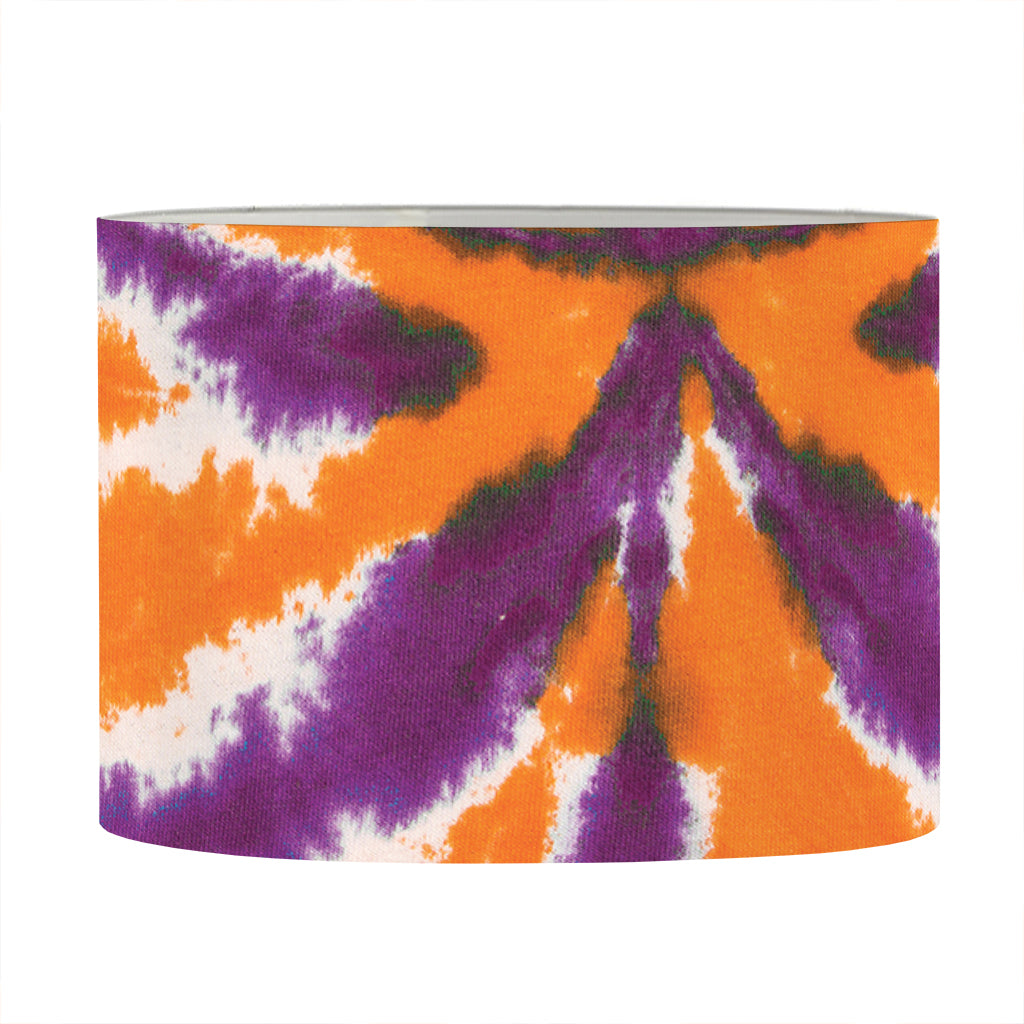 Purple And Orange Spider Tie Dye Print Drum Lamp Shade