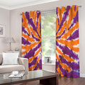 Purple And Orange Spider Tie Dye Print Extra Wide Grommet Curtains