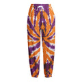 Purple And Orange Spider Tie Dye Print Fleece Lined Knit Pants