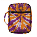 Purple And Orange Spider Tie Dye Print Front Pocket Bible Bag