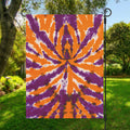 Purple And Orange Spider Tie Dye Print Garden Flag