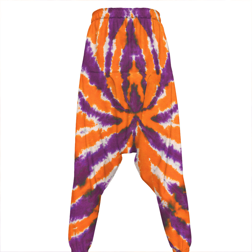 Purple And Orange Spider Tie Dye Print Hammer Pants
