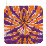 Purple And Orange Spider Tie Dye Print Hand Towel