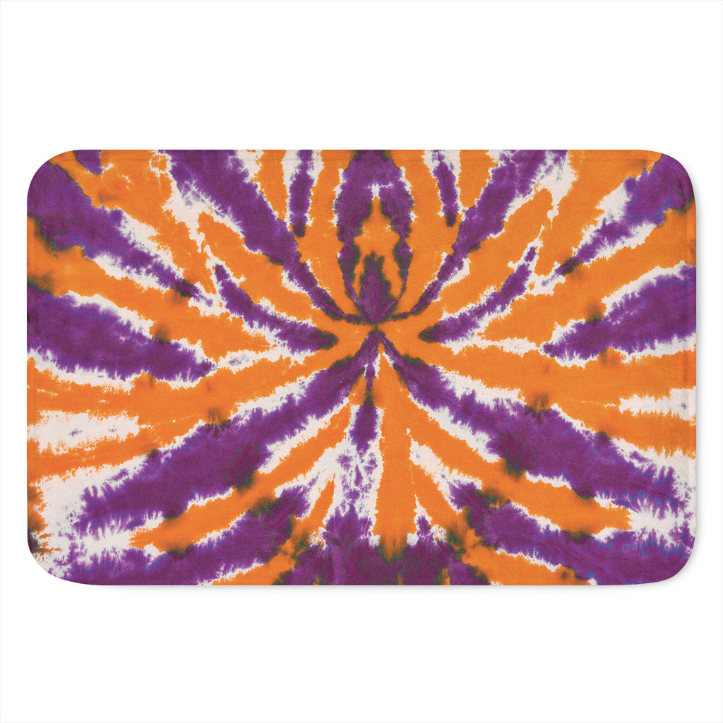 Purple And Orange Spider Tie Dye Print Indoor Door Mat