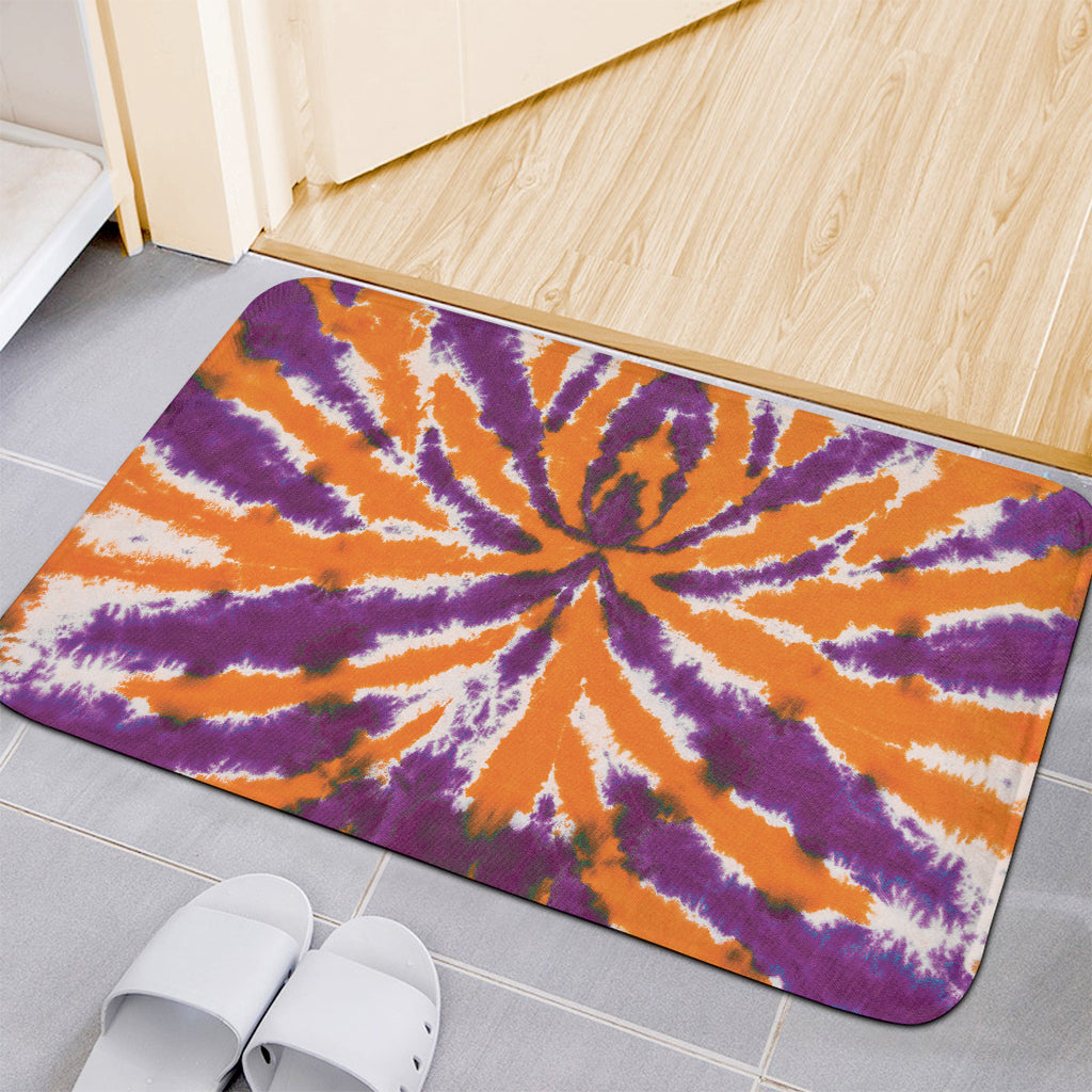 Purple And Orange Spider Tie Dye Print Indoor Door Mat