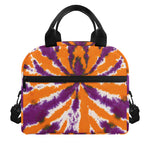 Purple And Orange Spider Tie Dye Print Insulated Lunch Bag
