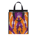 Purple And Orange Spider Tie Dye Print Insulated Lunch Tote