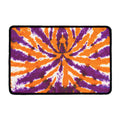 Purple And Orange Spider Tie Dye Print Kitchen Mat