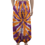 Purple And Orange Spider Tie Dye Print Lantern Pants