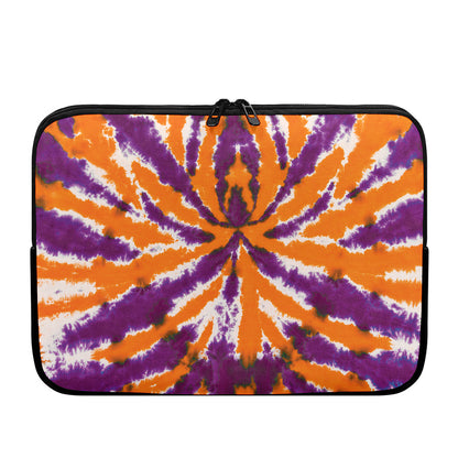 Purple And Orange Spider Tie Dye Print Laptop Sleeve