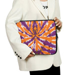 Purple And Orange Spider Tie Dye Print Laptop Sleeve