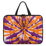 Purple And Orange Spider Tie Dye Print Laptop Sleeve With Handle