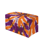 Purple And Orange Spider Tie Dye Print Leather Tissue Box Cover