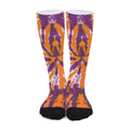 Purple And Orange Spider Tie Dye Print Long Socks