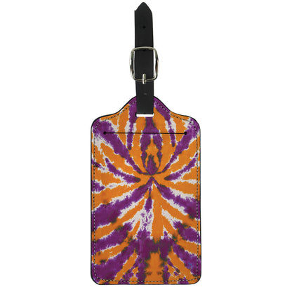 Purple And Orange Spider Tie Dye Print Luggage Tag