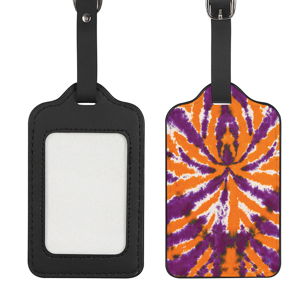 Purple And Orange Spider Tie Dye Print Luggage Tag