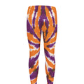 Purple And Orange Spider Tie Dye Print Men's Leggings