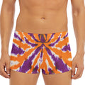 Purple And Orange Spider Tie Dye Print Men's Short Boxer Briefs