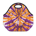 Purple And Orange Spider Tie Dye Print Neoprene Lunch Bag