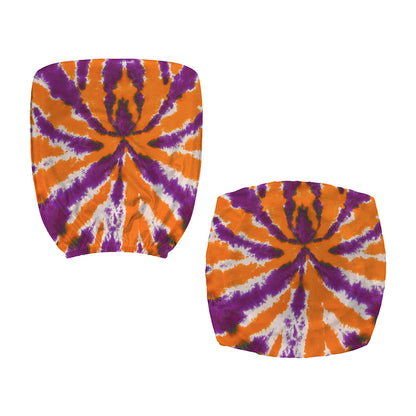 Purple And Orange Spider Tie Dye Print Office Chair Cover