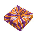 Purple And Orange Spider Tie Dye Print Outdoor Seat Cushion Cover