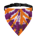 Purple And Orange Spider Tie Dye Print Over The Collar Dog Bandana