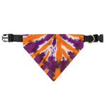 Purple And Orange Spider Tie Dye Print Over The Collar Dog Bandana