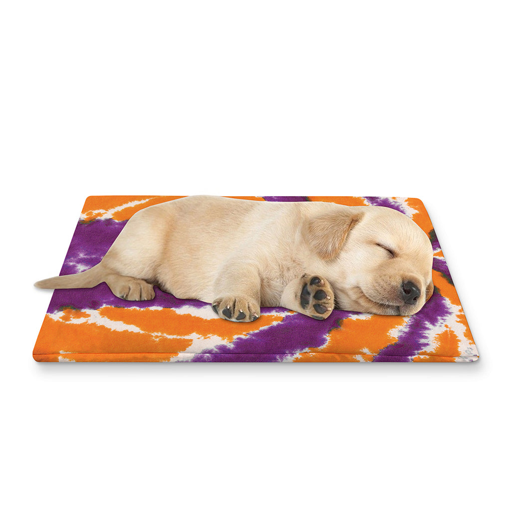 Purple And Orange Spider Tie Dye Print Pet Cooling Mat Cover