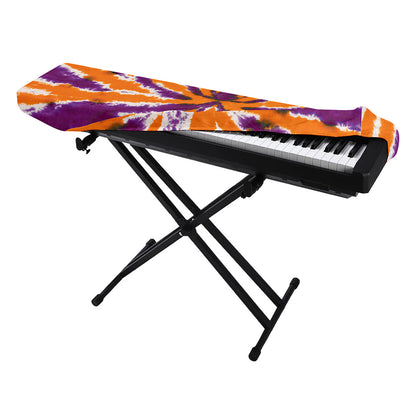 Purple And Orange Spider Tie Dye Print Piano Keyboard Cover