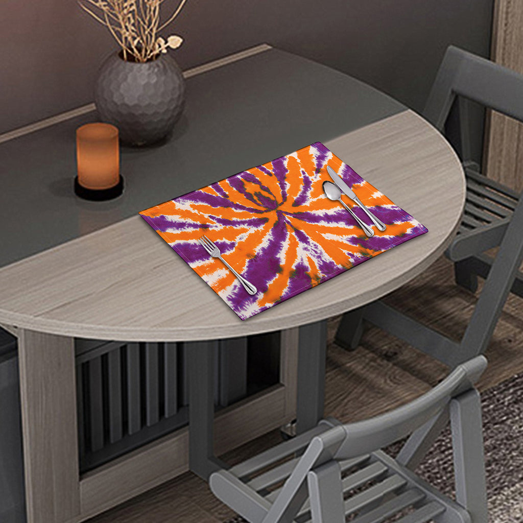 Purple And Orange Spider Tie Dye Print Placemat