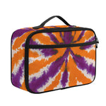 Purple And Orange Spider Tie Dye Print Portable Lunch Bag