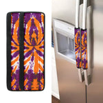 Purple And Orange Spider Tie Dye Print Refrigerator Handle Covers