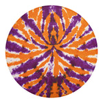 Purple And Orange Spider Tie Dye Print Round Blanket