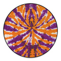 Purple And Orange Spider Tie Dye Print Round Floor Mat