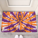 Purple And Orange Spider Tie Dye Print Rubber Doormat