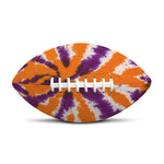 Purple And Orange Spider Tie Dye Print Rugby Ball