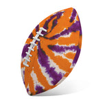 Purple And Orange Spider Tie Dye Print Rugby Ball