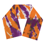 Purple And Orange Spider Tie Dye Print Scarf