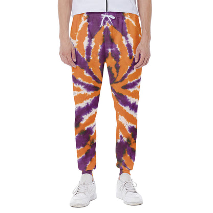 Purple And Orange Spider Tie Dye Print Scuba Joggers
