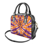 Purple And Orange Spider Tie Dye Print Shoulder Handbag