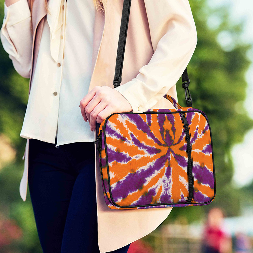 Purple And Orange Spider Tie Dye Print Shoulder Strap Bible Bag