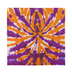 Purple And Orange Spider Tie Dye Print Silk Bandana
